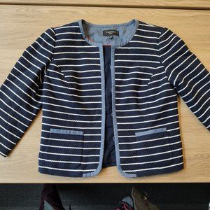 Talbots blue and white striped blazer, size 6 petite